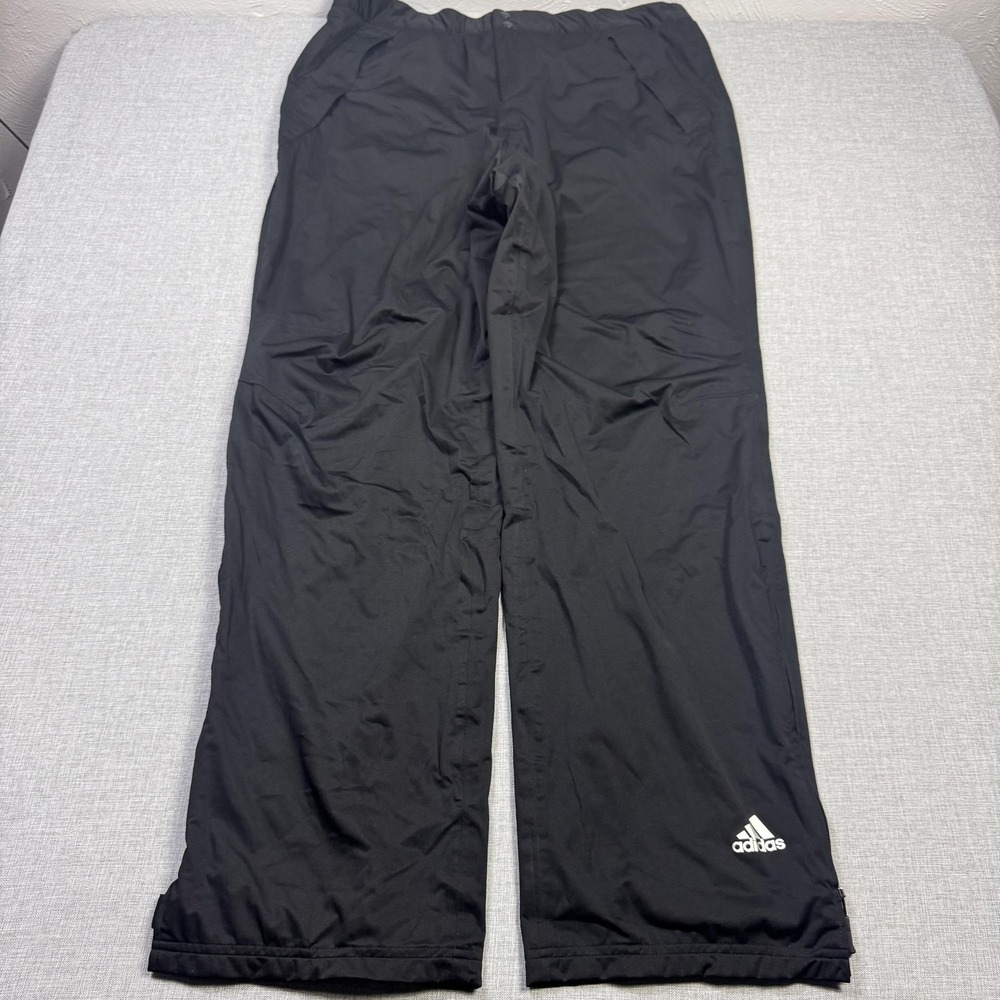 Adidas Rain Pants‎ Mens XL Black CLIMAPROOF Water Resistant Elastic Waist